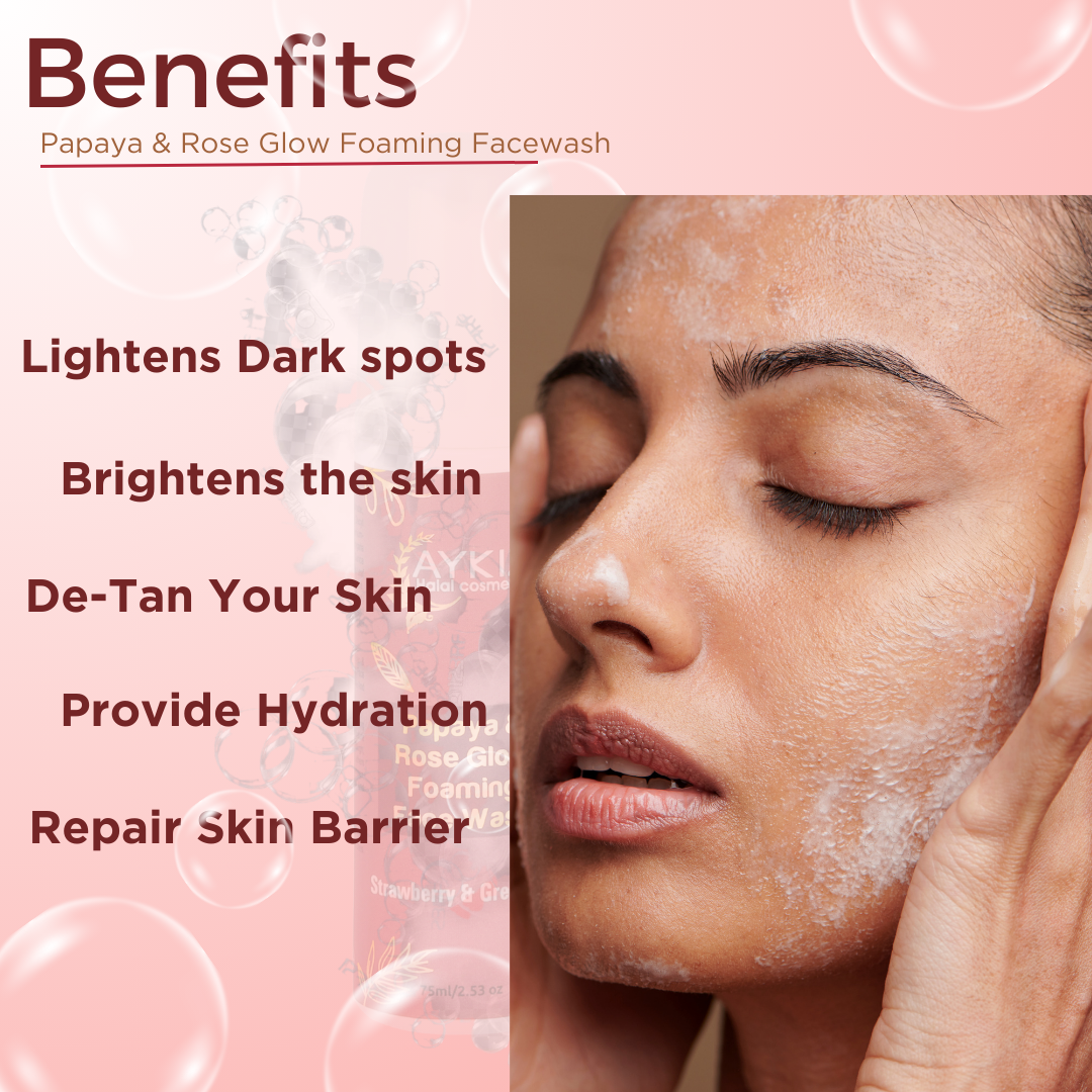Papaya & Rose Glow Foaming Facewash - Image 3